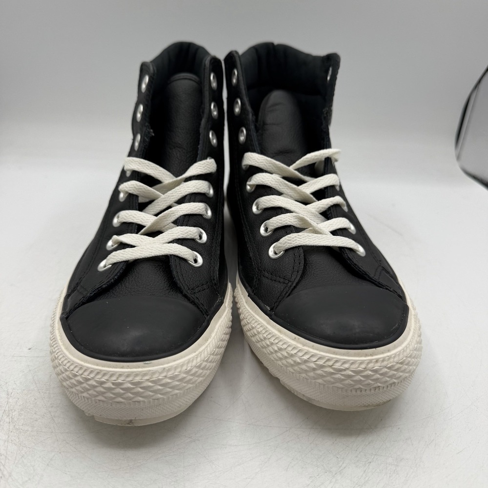 Converse CTAS High Top Sneaker Boots Mens 7.5 Womens 9.5 Black Leather 149387C - Picture 3 of 10